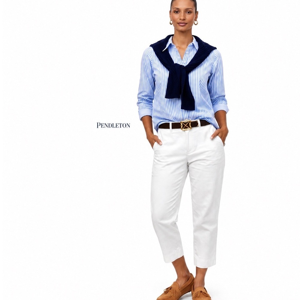 Pendleton White Cropped‎ Pants